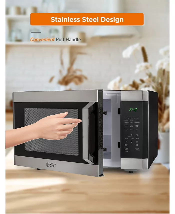 Commercial Chef 1.6 Cu. Ft. Counter Top Microwave Stainless Steel