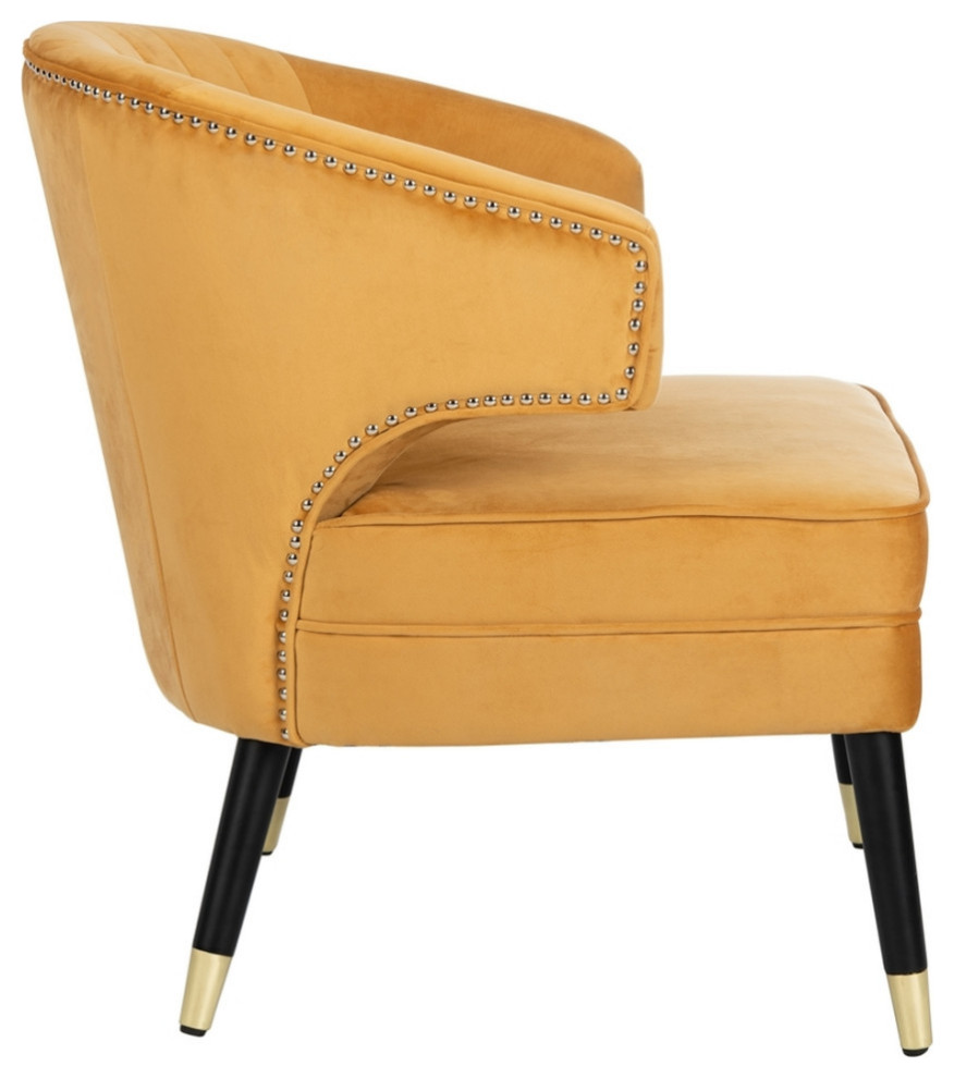 Zena Wingback Arm Chair Marigold/Black   Midcentury   Armchairs And Accent Chairs   by V.S.D Furniture  Houzz