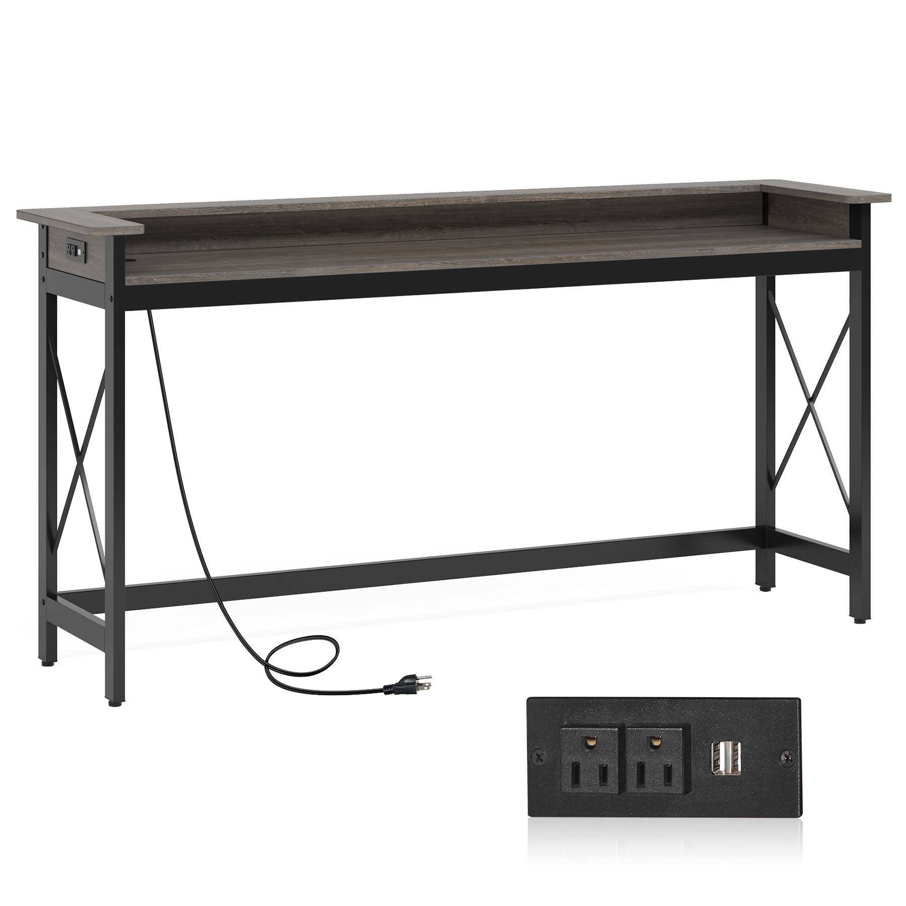 Industrial Console Table, 70.9