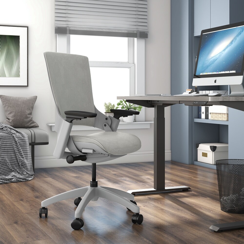 Hudson Modern Grey Fabric Height Adjustable Desk Chair by Furniture of America