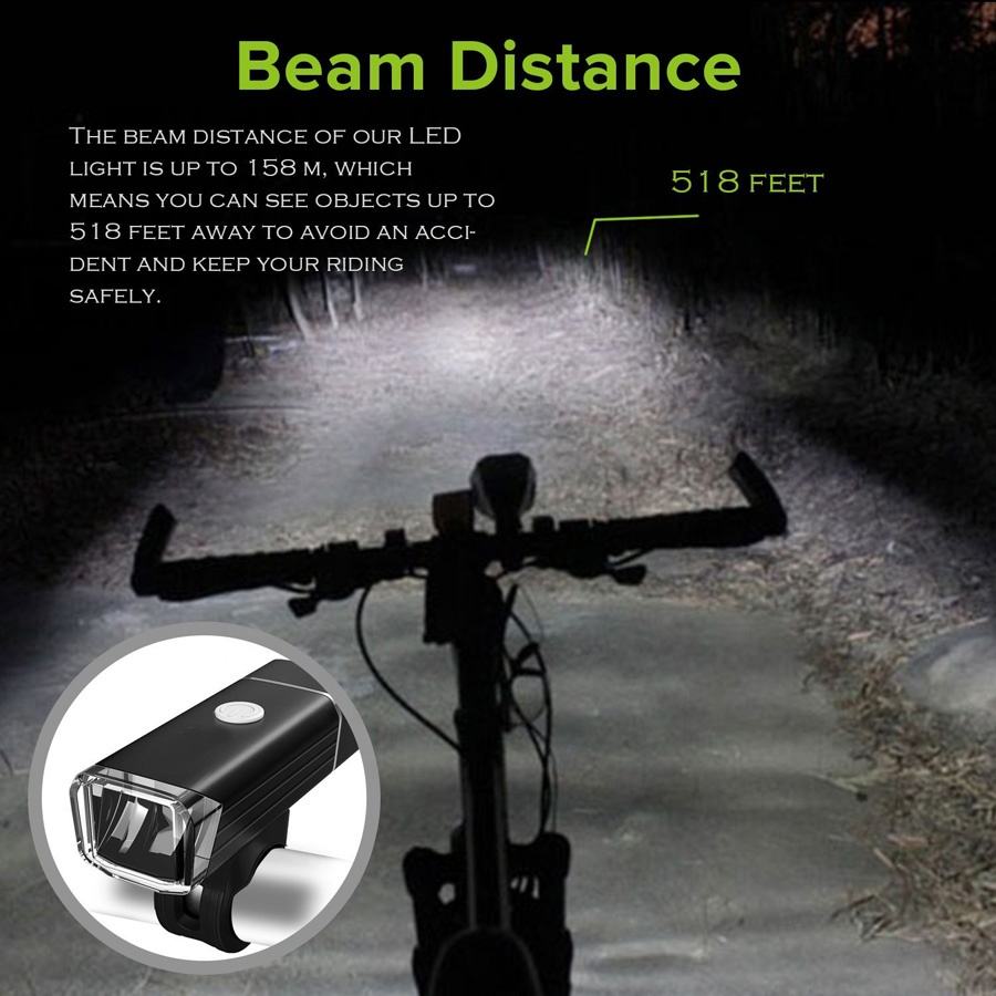 Anti glare bike front light 800 mAh usb rechargeable bike light waterproof cycling led lights bicycle headlight