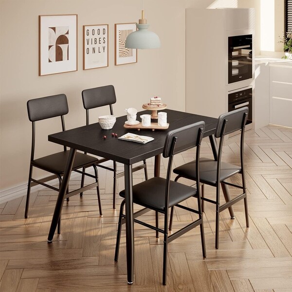 Dining Table Set for 4，Kitchen Dining Table with 4 Chairs for Small Space