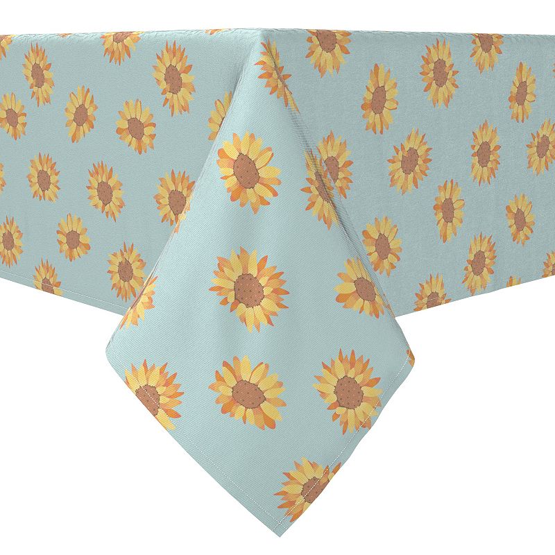 Square Tablecloth， 100% Cotton， 60x60， Summer Sunflower