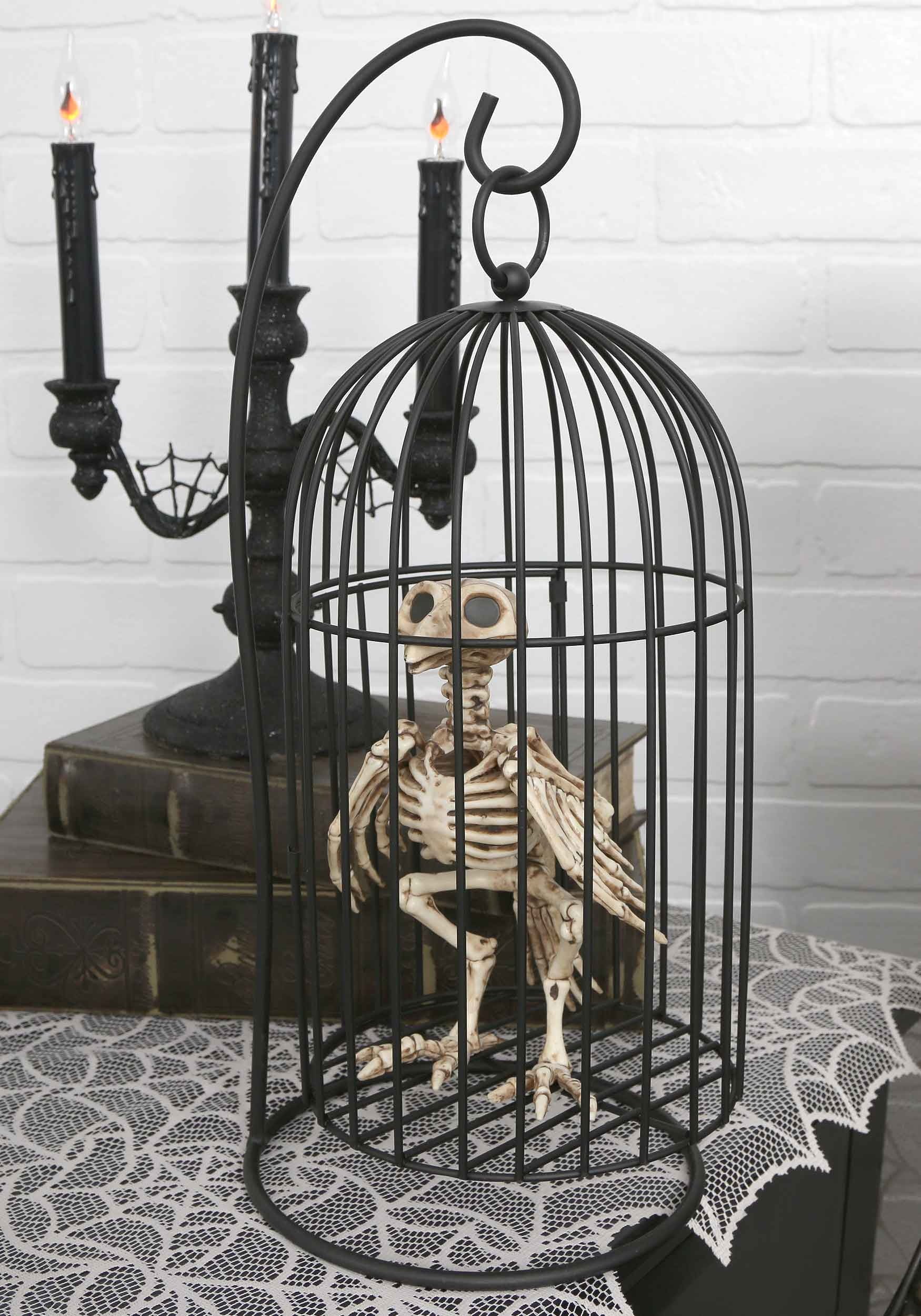 Skeleton Bird in Cage