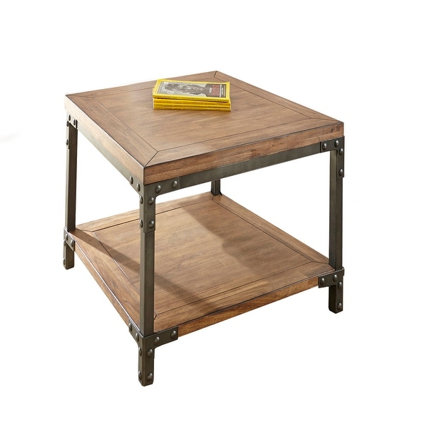 Leyburn Industrial Style Wood and Metal End Table by Greyson Living