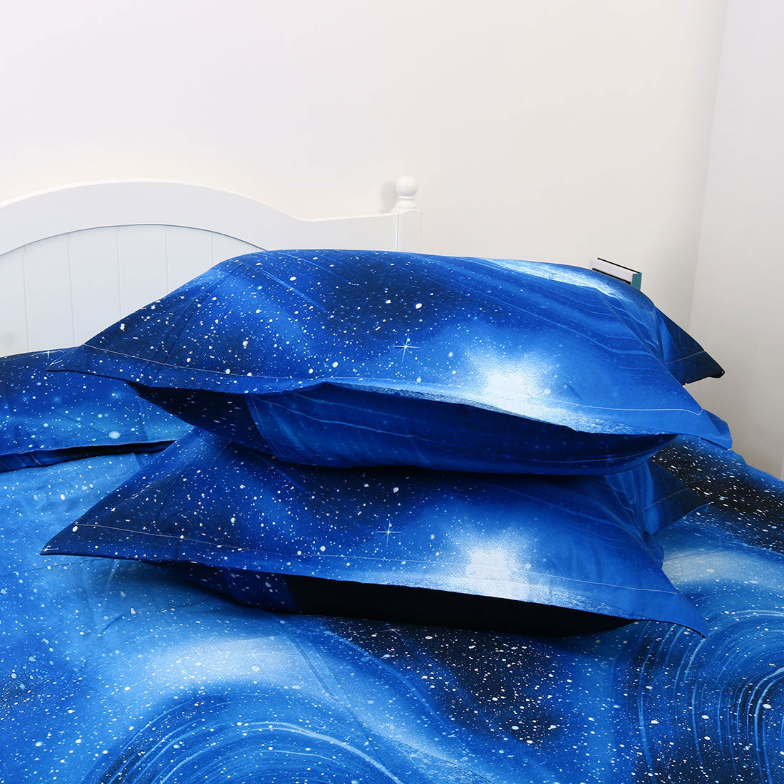 3 Pieces Galaxy Duvet Cover Bedding Set 3D Printed Quilt Cover Royal Blue Queen