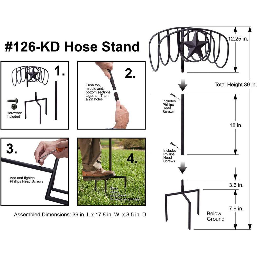 Cubilan 126-KD Manger wStar Hose Stand Black B08PTLG24X