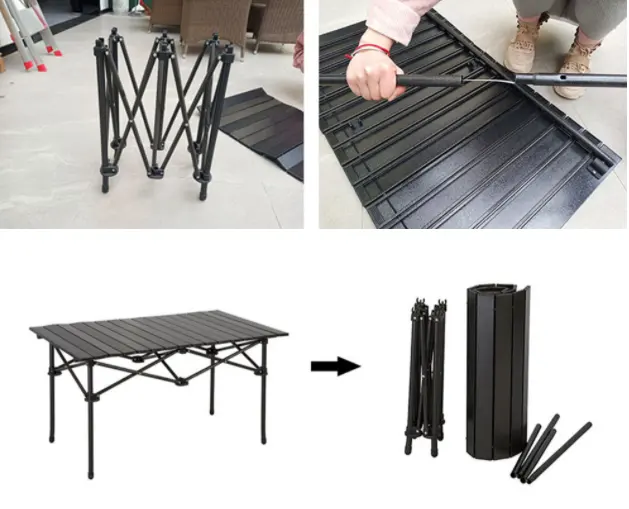 Customized Outdoor Camping Barbecue Casual Lightweight Iron Pipe Folding Table