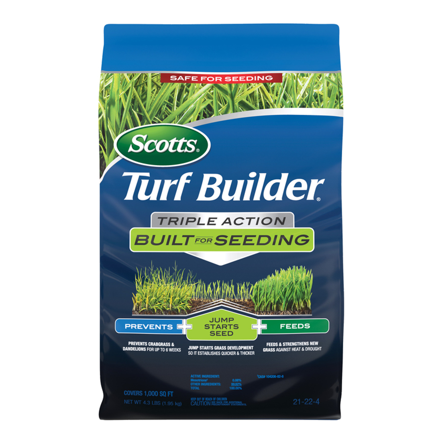 Scotts Turf Builder Pre Emergent Preventer and Fertilizer Lawn Fertilizer For All Grasses 1000 sq ft