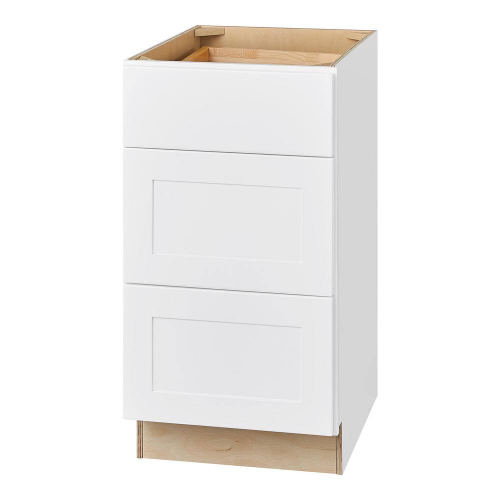 Hampton Bay Avondale Shaker Alpine White Ready to Assemble Plywood 18 in Drawer Base Kitchen Cabinet (18 in W x 34.5 in H x 24 in D) DB18