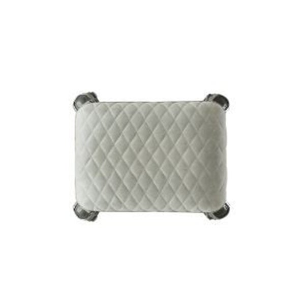 Wooden Stool with Upholstered Cushion in Charcoal