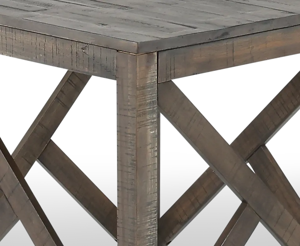 Haroflyn Rustic Charcoal Brown End Table