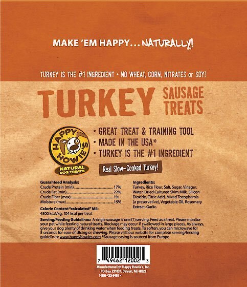 Happy Howie's Turkey Sausage Dog Treats