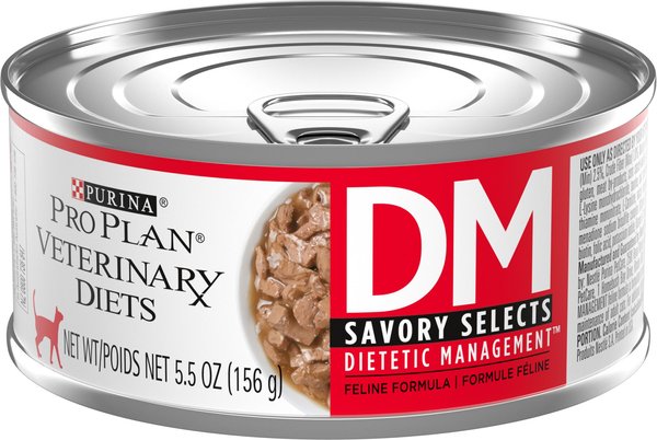 Purina Pro Plan Veterinary Diets DM Dietetic Management Savory Selects Wet Cat Food