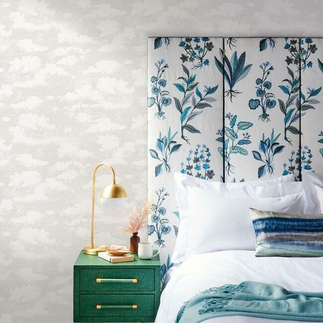 Cloud Cover Wallpaper in Metallic Glint from the Silhouettes Collection