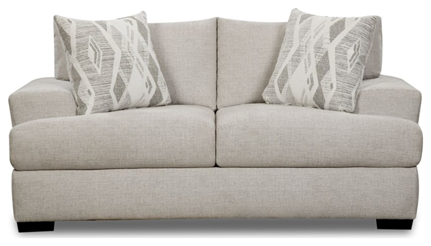 Picket House Furnishings Rowan Wood  ampFabric Sofa Set in Fentasy Silver Set of 2   Transitional   Living Room Furniture Sets   by Homesquare  Houzz