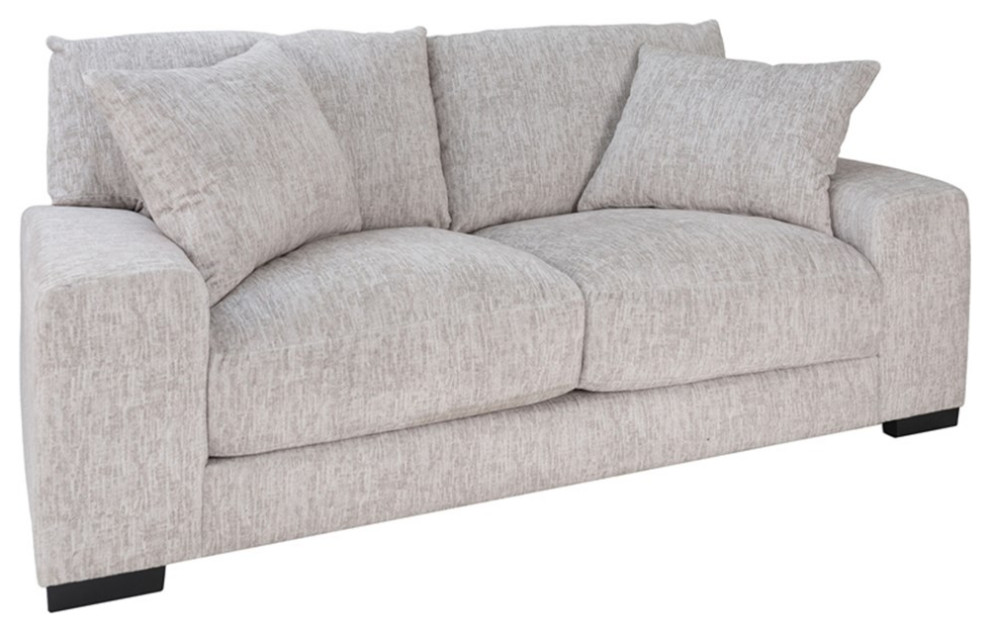 Porter Designs Big Chill Soft Microfiber Loveseat   Cream   Transitional   Loveseats   by Homesquare  Houzz