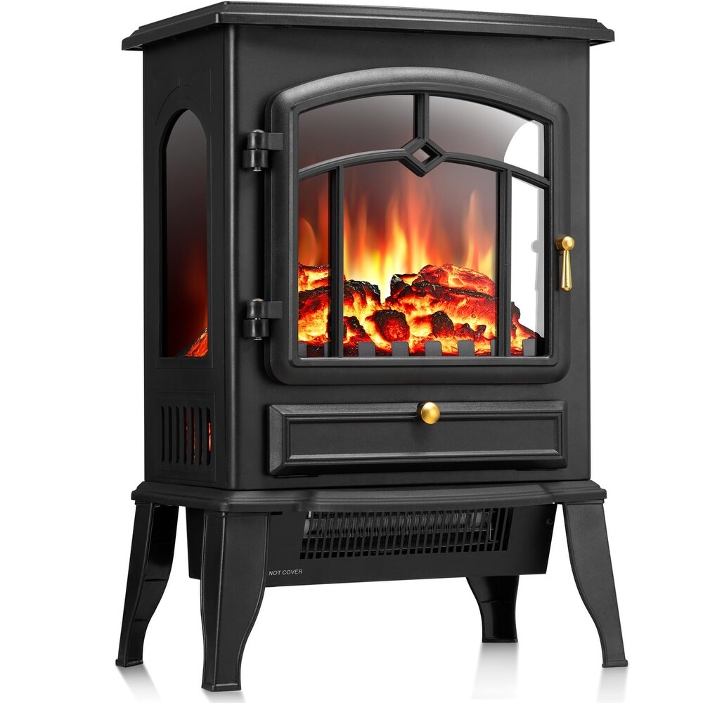 Electric Fireplace Stove Heater with Thermostat Control  15\