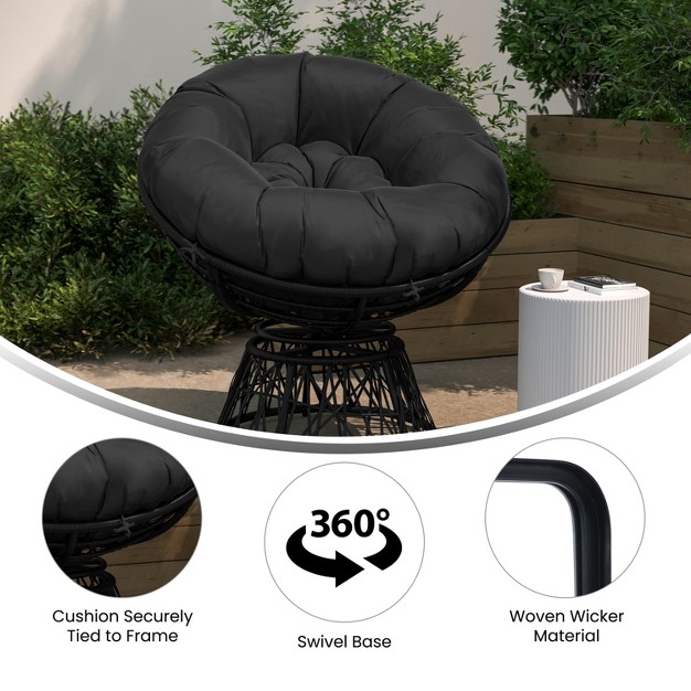 Emma And Oliver Swivel Patio Chair With Cushion