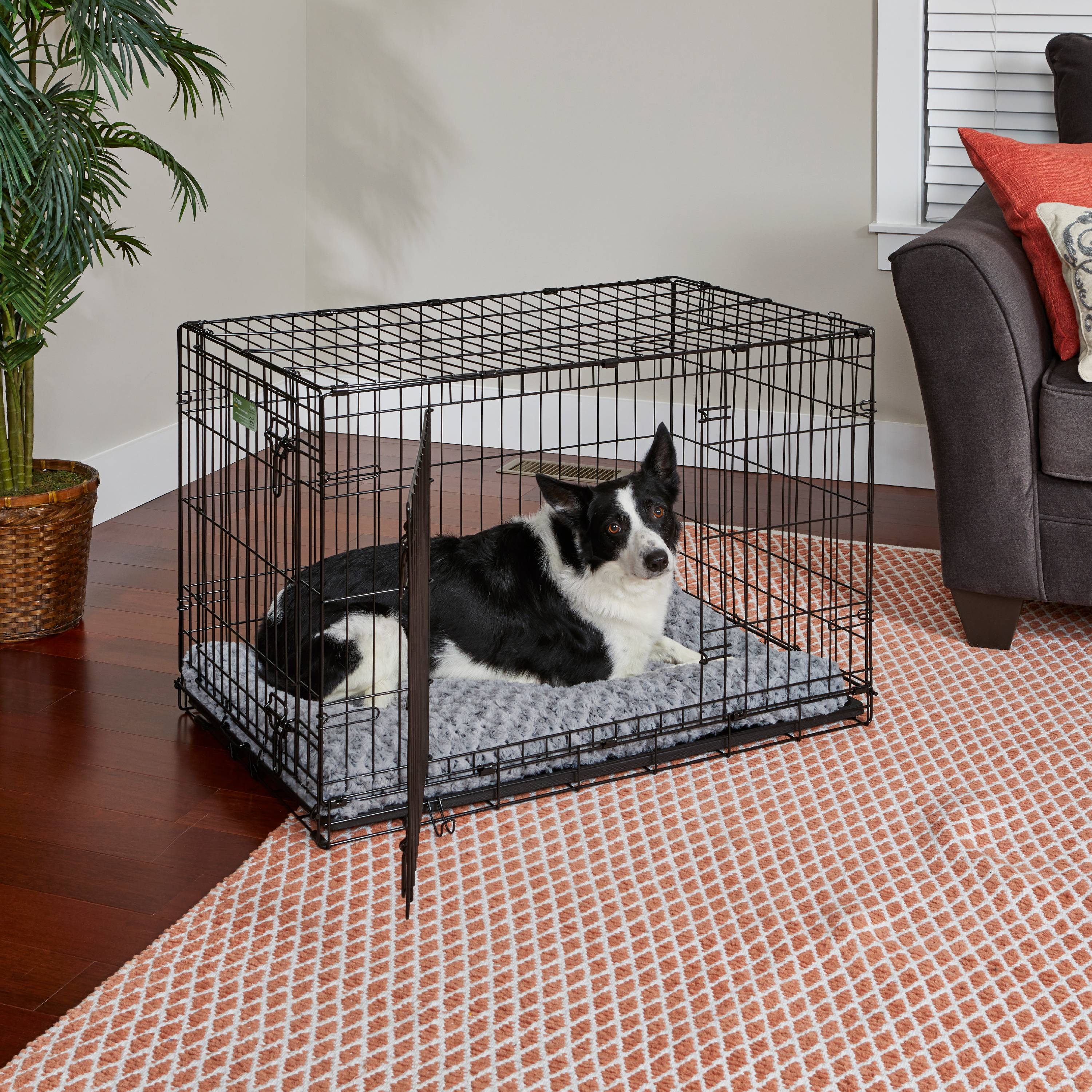 Mid-West Homes For Pets Quiet Time Dog Bed & Crate Mat, Deluxe Ombre Swirl, 36", Gray