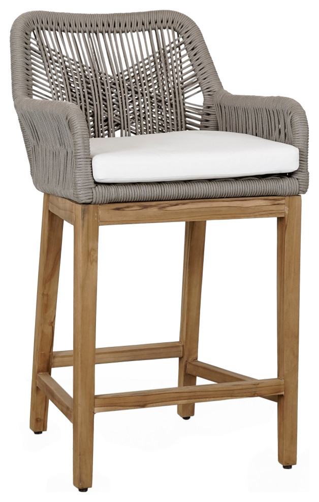 Marley Counter Stool Gray by Kosas Home   Beach Style   Outdoor Bar Stools And Counter Stools   by Kosas  Houzz