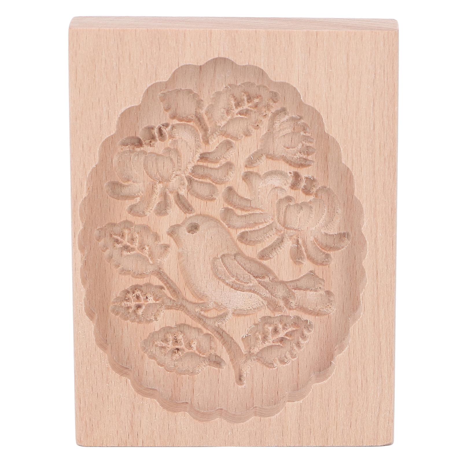 Animal Cookie Mold Lovely Vivid Wooden Biscuit Press Stamp Easy Demoulding Smoothly Cookie Mold Titmouse