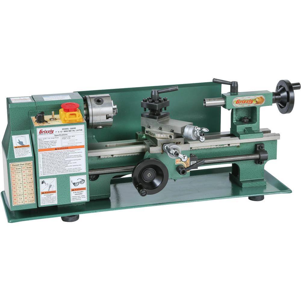 Grizzly Industrial 7 in. x 12 in. Mini Metal Lathe G8688