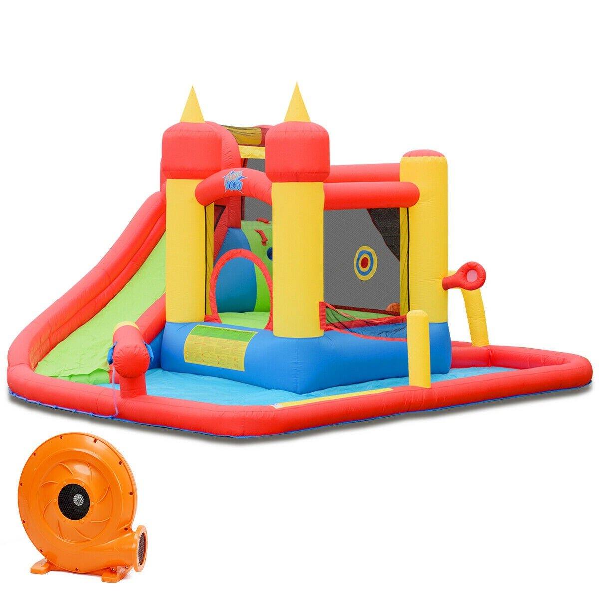 Inflatable Bounce House, Mighty 7 in 1 Water Slide Park