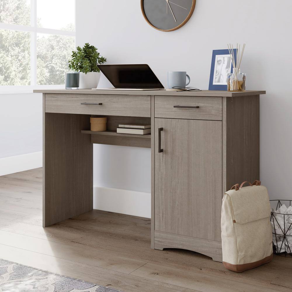 SAUDER Beginnings 46.811 in. Silver Sycamore Engineered Wood Computer Desk 428235