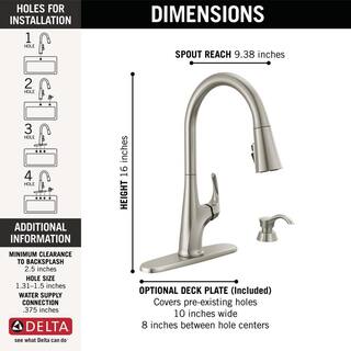 Delta Hyde Single-Handle Pull Down Sprayer Kitchen Faucet with ShieldSpray Technology in Spotshield Stainless 19801Z-SPSD-DST