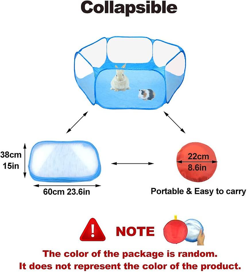 Small Animals Candc Cage Tent， Breathable and Transparent Pet Playpen Pop Open Outdoor/indoor Exercise Fence， Portable Yard Fence For Guinea Pig， Rabbits，