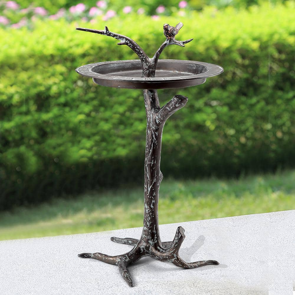 Bird and Twig Sundial Bird Bath 41026