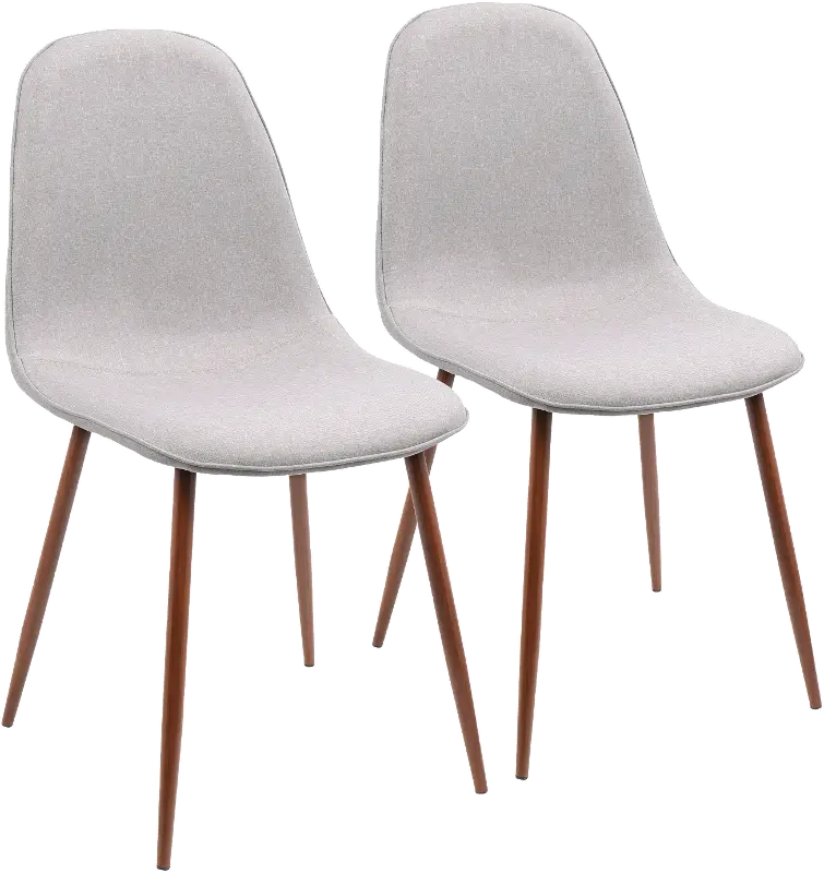 Mid Century Light Gray Dining Room Chair (Set of 2) - Pebble