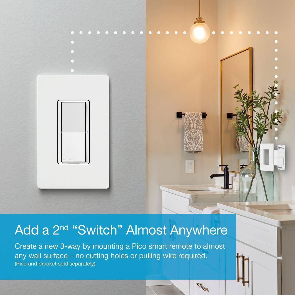 Lutron Claro Smart Switch for Caséta OnOff Control of LightsFans 5-AmpNeutral Wire Required White (DVRF-5NS-WH-R) DVRF-5NS-WH-R