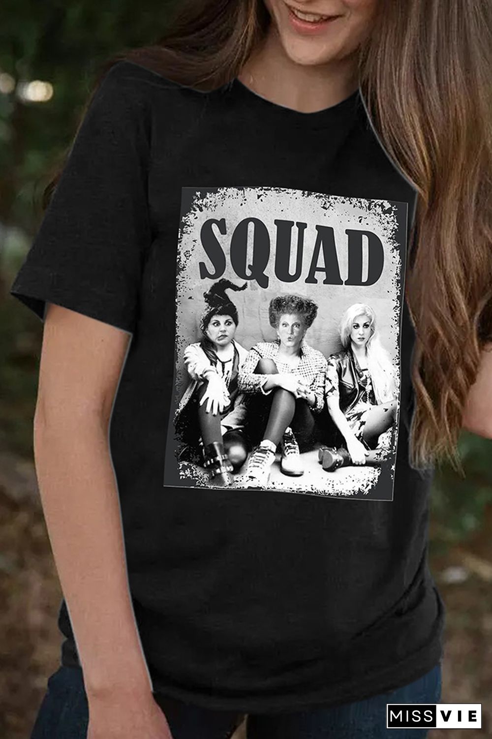 Hocus Pocus Squad Printed Graphic Tees for Women Wholesale Short Sleeve T shirts Top