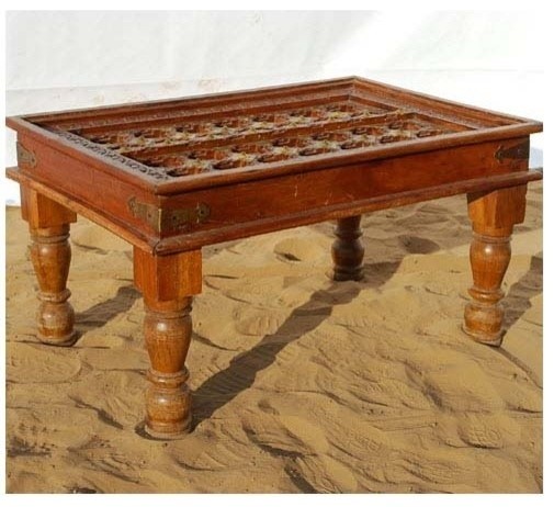 Golden Diamond Heritage Solid Wood  ampBrass Coffee Table   Traditional   Coffee Tables   by Sierra Living Concepts Inc  Houzz