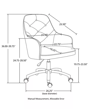 Glitzhome 39.75 H Velvet Gaslift Adjustable Swivwl Office Chair Desk Chair