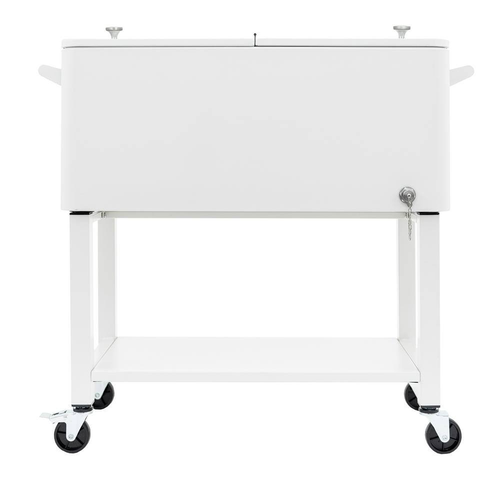 Permasteel 80 qt. White Outdoor Patio Cooler with Removable Basin PS-223-WT