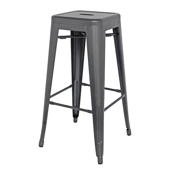 Metropolis Metal Backless Bar Stool，Set of 4