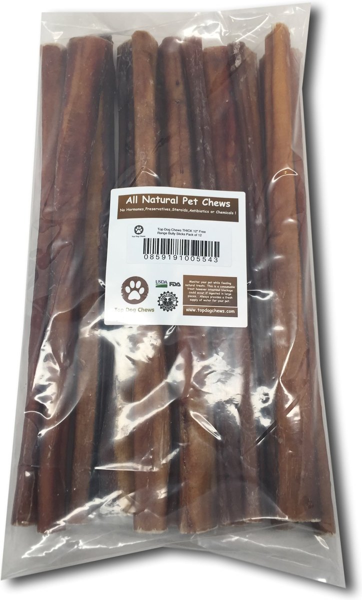 Top Dog Chews Thick 12-in Bully Stick Dog Treats