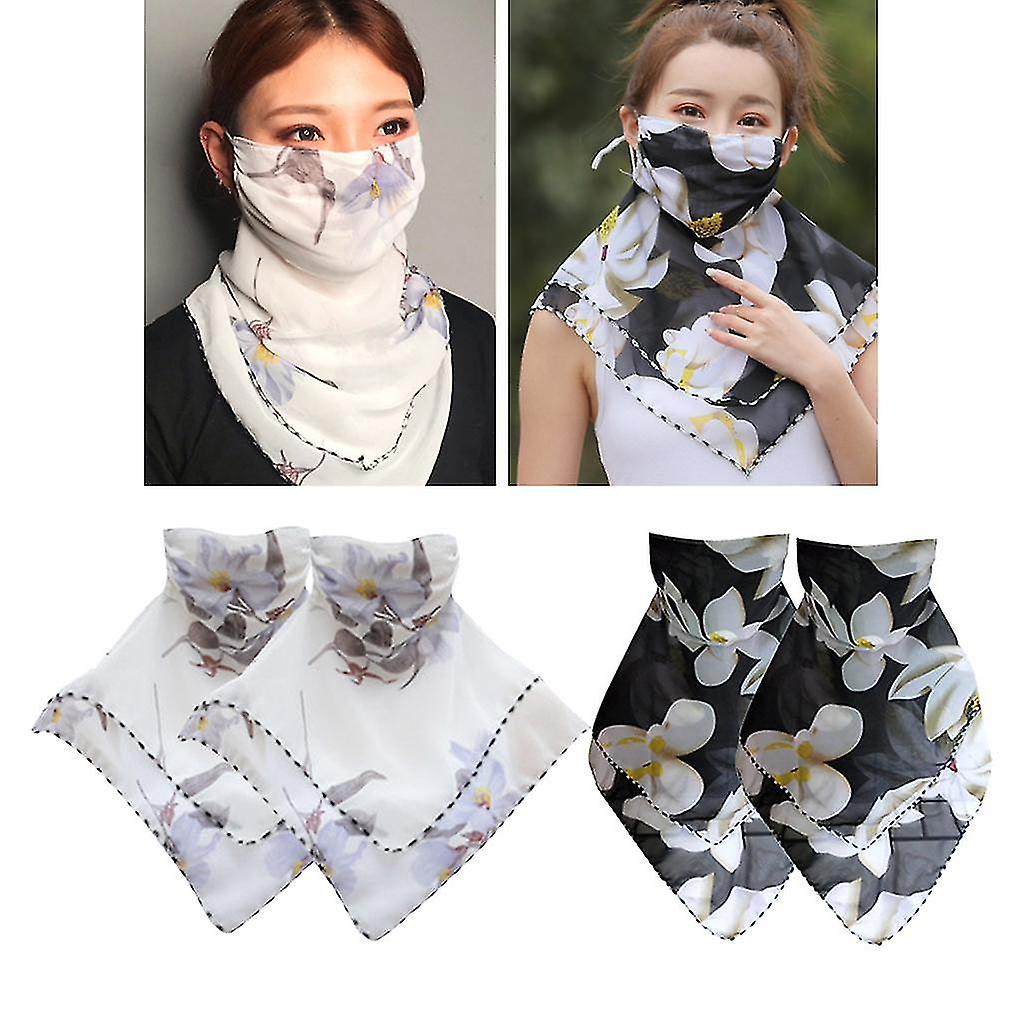 4 Women Half Face Mask Scarf  Spring Outdoor Anti-uv Breathable Neck Shade