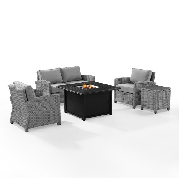 Bradenton 5Pc Wicker Sofa Set W/Fire Table