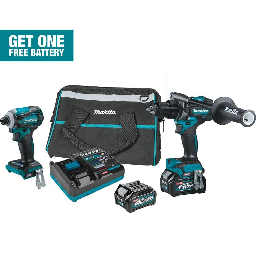 Makita 40V Max XGT Brushless Cordless 2-Pc. Combo Kit (Hammer Driver-Drill/Impact Driver) 2.5Ah GT200D