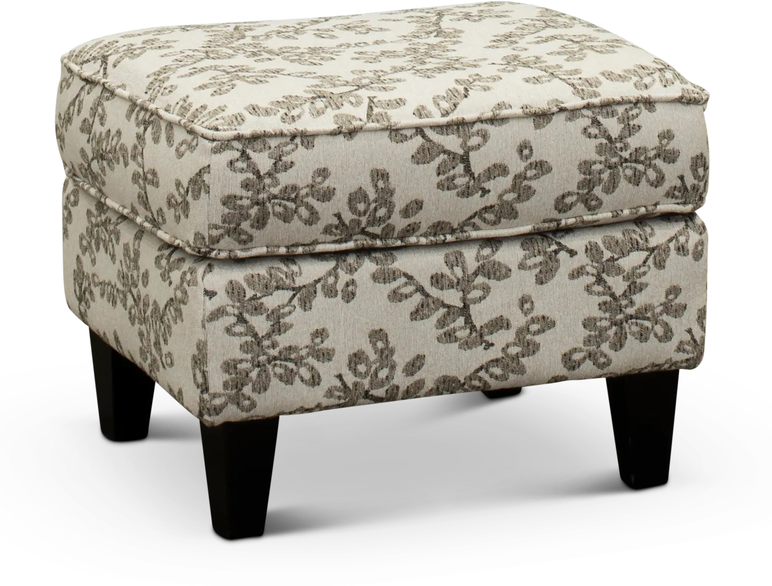 Loren Neutral French-Inspired Ottoman