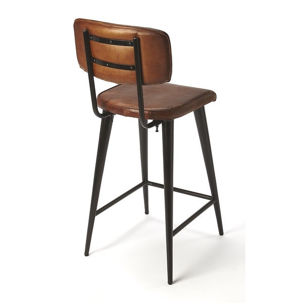 Butler Saddle Brown Leather Counter Stool