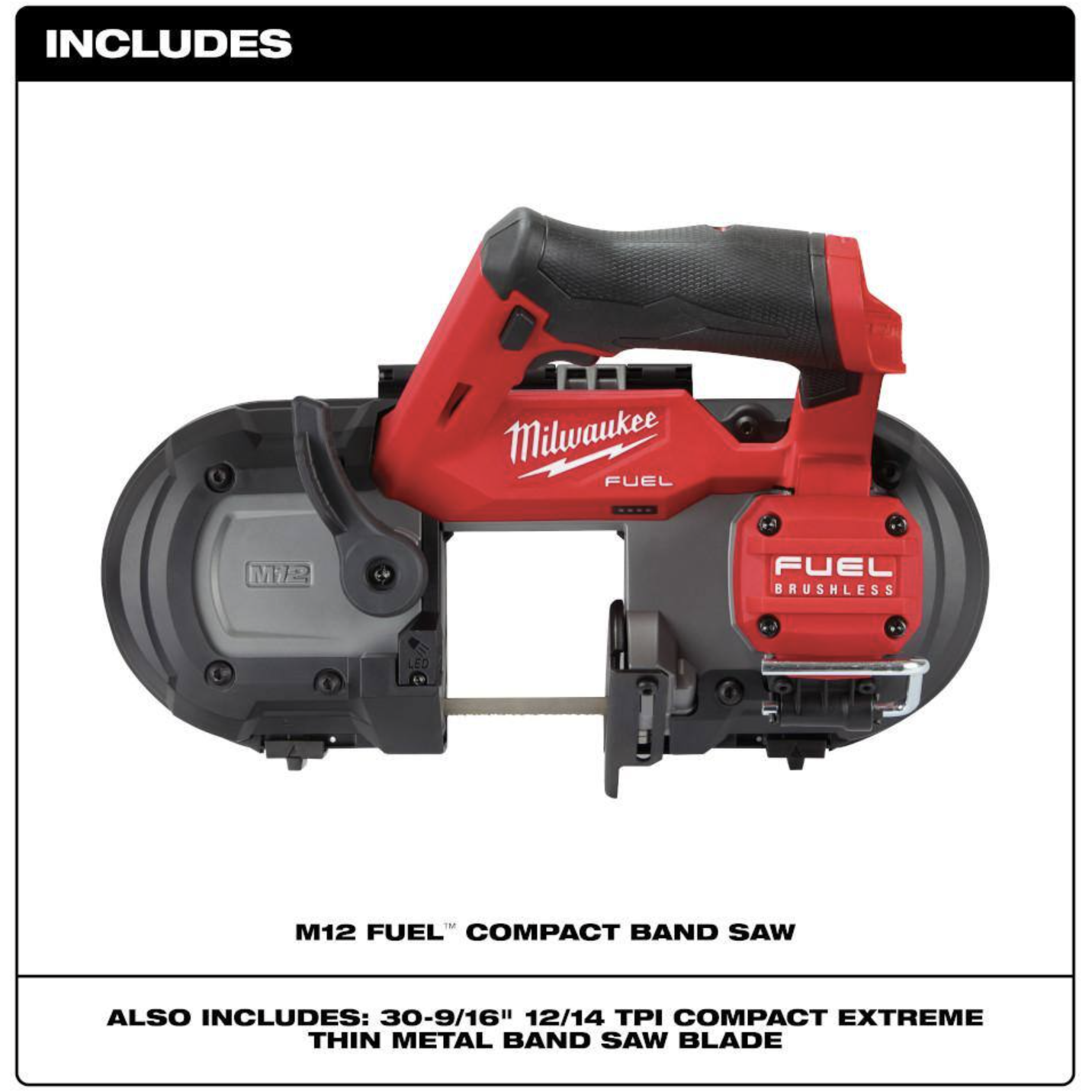 Milwaukee M12 FUEL 12V Lithium-Ion Cordless Compact Band Saw W/M12 4.0 Ah Starter Kit (2529-20-48-59-2440)