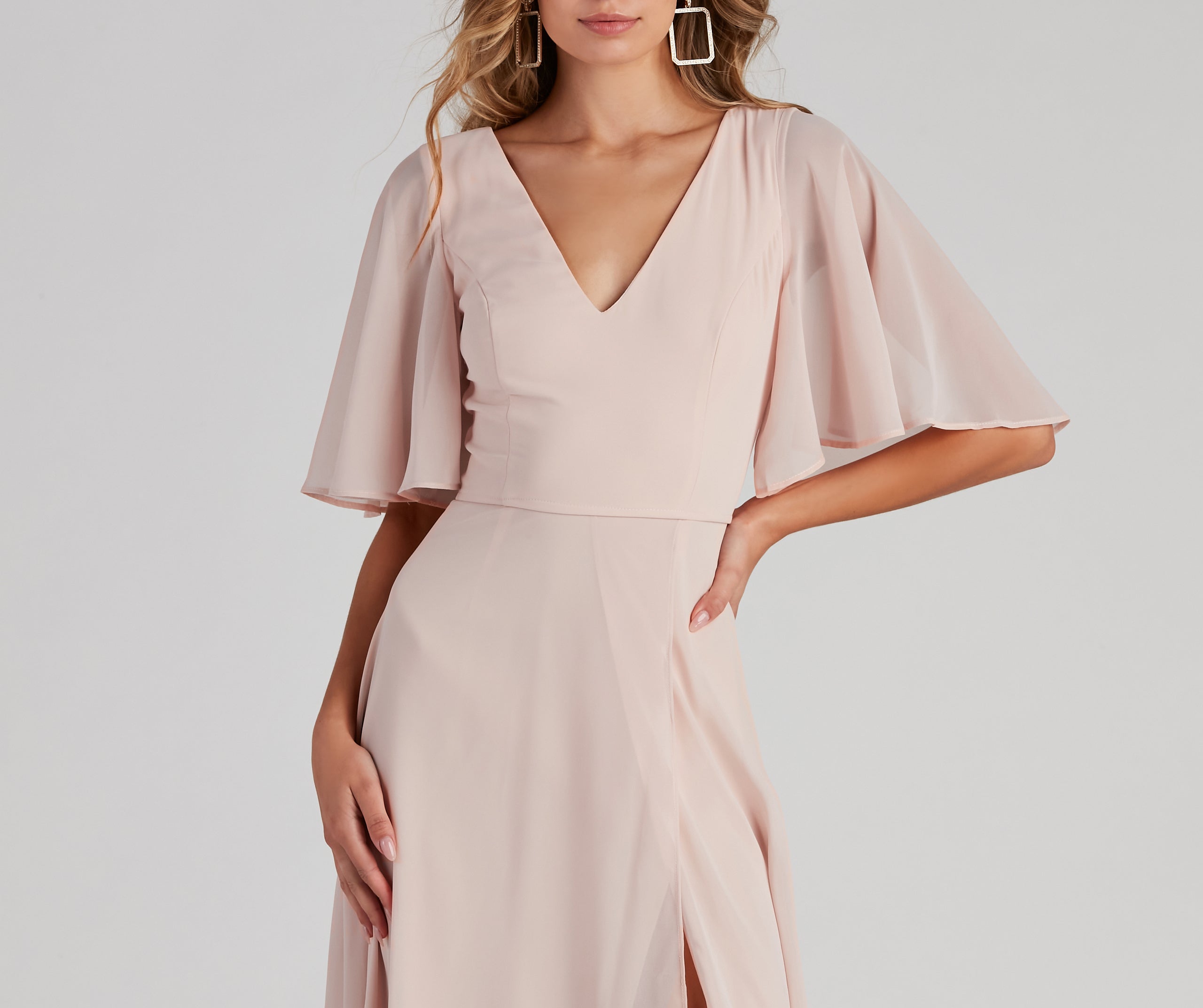 Greta Formal High Slit Chiffon Dress