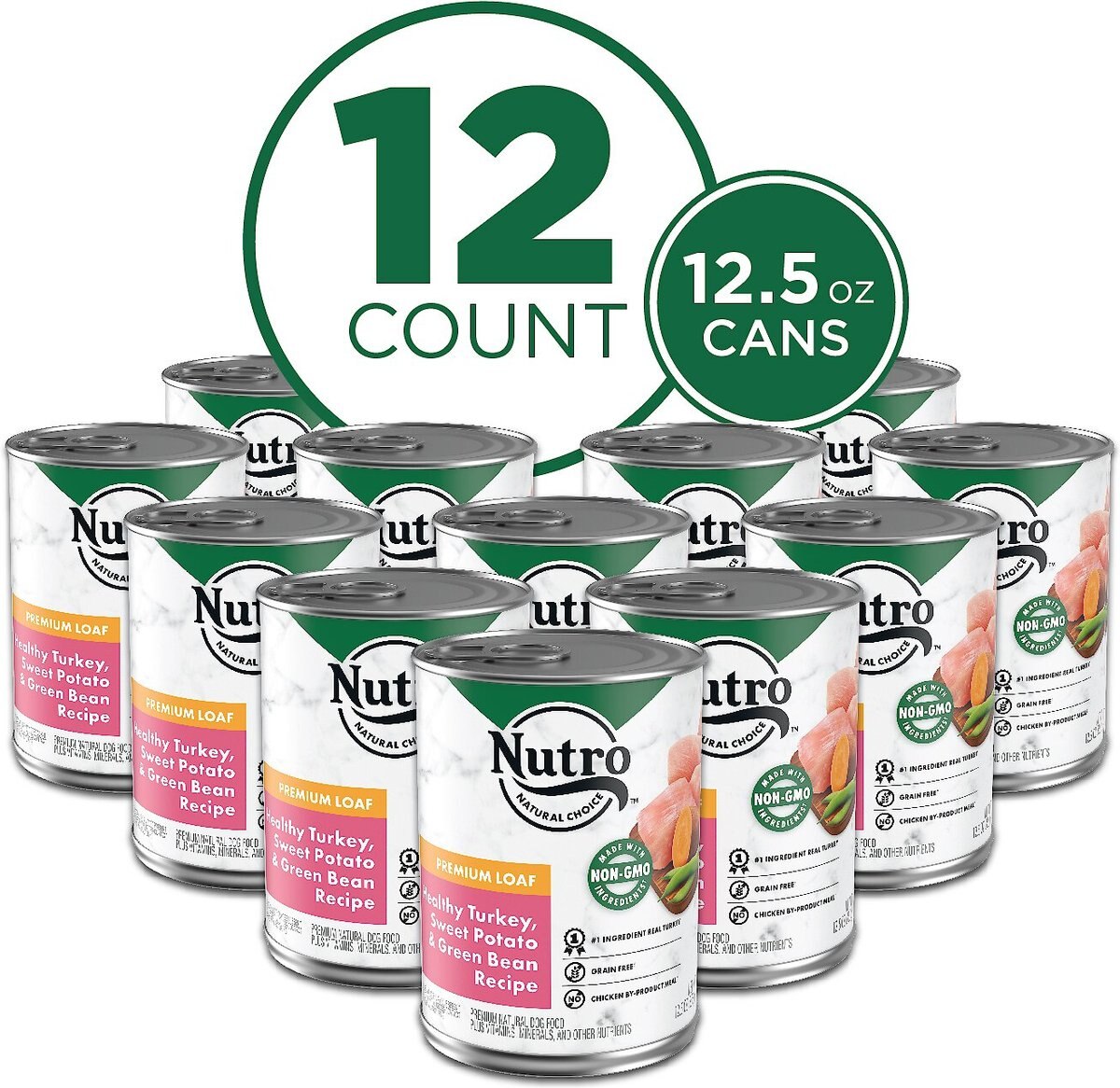 Nutro Premium Loaf Turkey， Sweet Potato and Green Bean Grain-Free Canned Dog Food