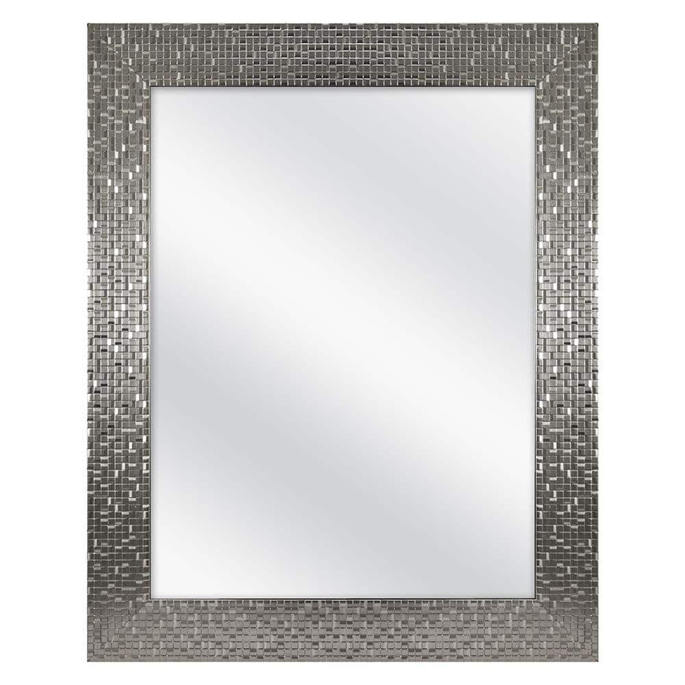 Home Decorators Collection 24 in W x 30 in H Fog Free Silver Framed RecessedSurface Mount Bathroom Medicine Cabinet with Mirror