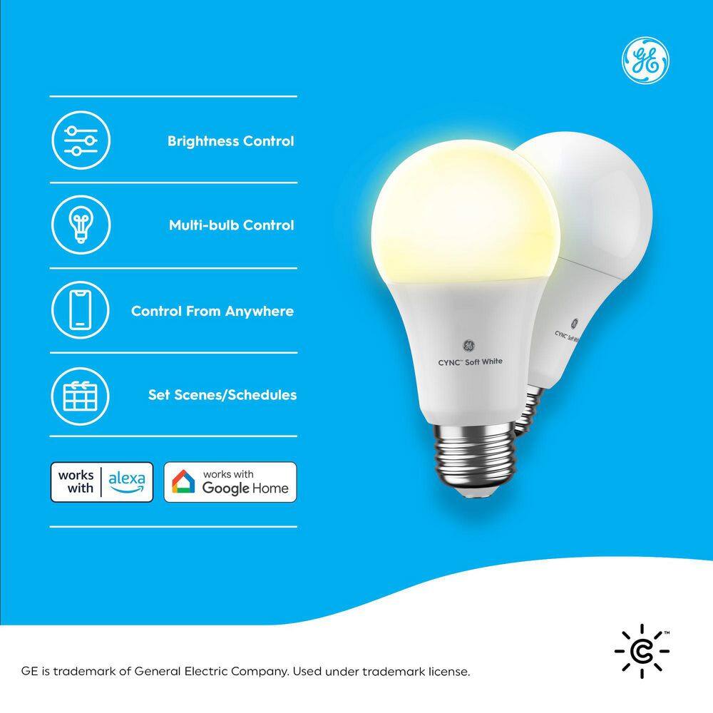 Cync 60-Watt EQ A19 LED 2700K Color Changing Smart Bulb 1-Pack with Remote Kit 93129087